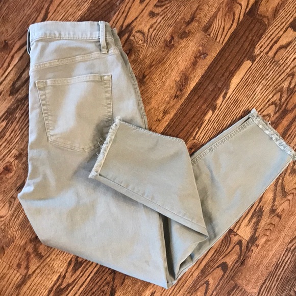 LOFT High Waist Skinny Crop Raw Hem Jeans - Picture 1 of 12